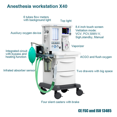 Anesthesieventilator X40 met touchscreen voor de operatiekamer